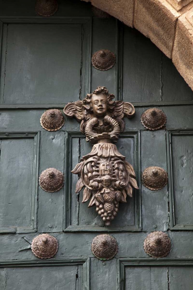 Peru, Cuzco Door detail of a Jesuit church